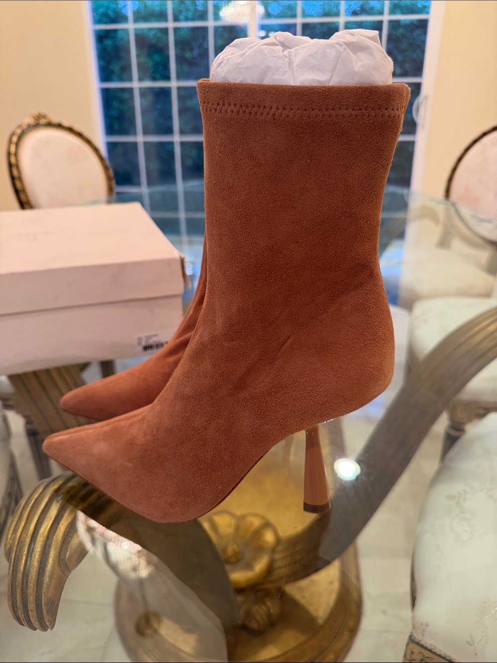 Black suede studio suede booties